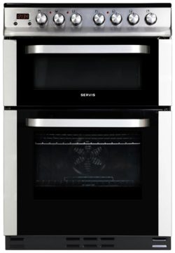 Servis DC60W Ceramic Double Electric Cooker- Stainless Steel